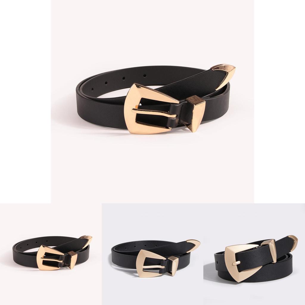 Geometric Pu Leather Belt For Women With Alloy Buckle Fashion Waist Accessory For Spring