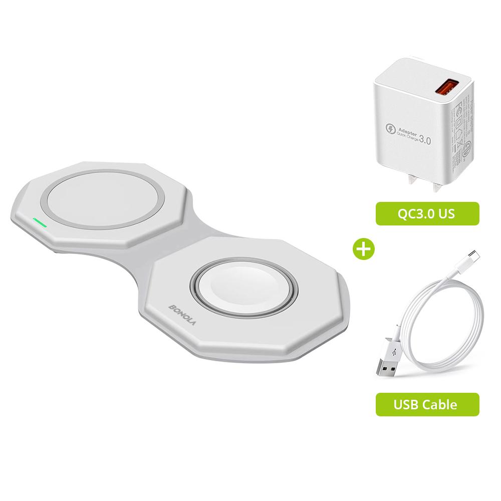 Faltbares kabelloses Ladegerät 2 in 1 für iPhone 14pro/15/13/12, 15 W magnetische kabellose Ladegeräte für Apple Watch 8/Airpods Pro