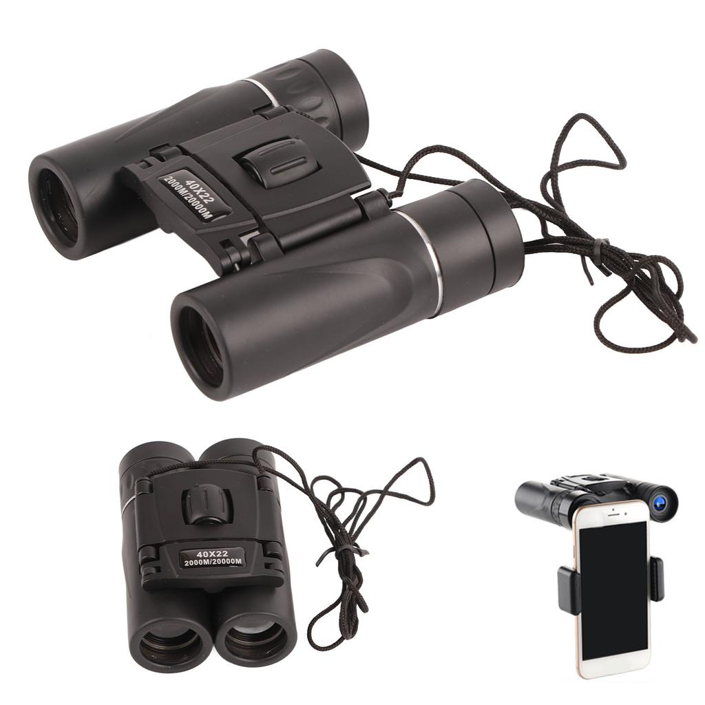 40X22 Binoculars HD IPX5 Waterproof Fogproof Foldable Portable Compact Binoculars for Bird Watching Sightseeing