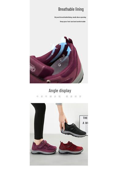 2025 Autumn Velcro Walking Shoes for Middle-aged & Elderly Women - Comfortable Sports Style