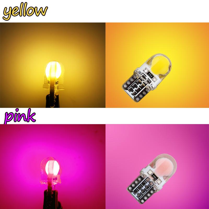 10ks T10 LED W5W 194 168 COB LED Parkovací žárovka Auto Klínová obrysová lampa Silika Super Jasná Studená bílá Osvětlení SPZ 12V