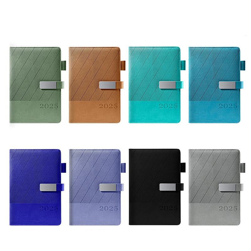 Denní plánovač na rok 2025 Pu Cover Agenda Rozvrh Notebooky Ideální pro školní kancelářský deník A5 Business Plánování 365denního kalendáře
