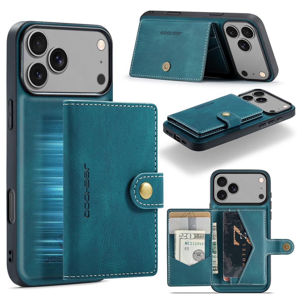 2 In 1 Magnetic Detachable Leather Cards Solt Wallet Case For iPhone 17 Pro Max 16 Plus 15 14 13 12 11 Phone Holder Bag Cover
