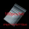 100 pièces Sacs en Plastique Transparent Auto-scellants à Fermeture Zip 4*6/5*7/6*8/7*10cm Sacs Transparents Ziplock pour Emballage de Bijoux