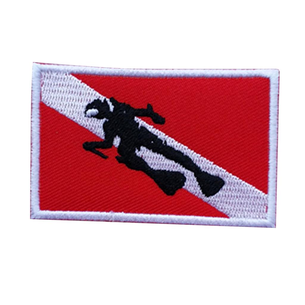 Patch Imprimé Brodé Voyage Souvenir Biker Scuba Sac à Dos Drapeau plongée diver