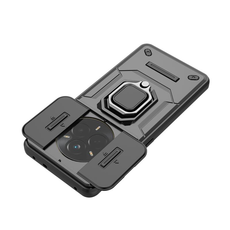 Funda de Teléfono con Soporte de Anillo Para Realme 14 Pro Funda Cubierta Para Realme 14 Pro 5G Global Funda Ventana Deslizante Funda Trasera