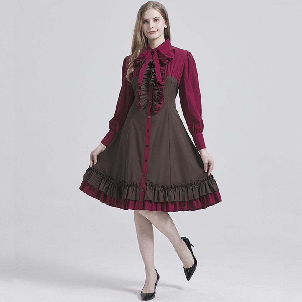 Plus Size Medieval Court Halloween Dress with Irregular Hem