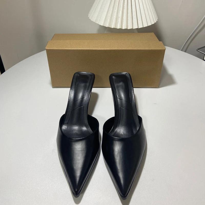 Fashion Casual Women Sandals Fashion Pointed Toe Shallow High Heel Ladies Mules Shoes Large Size Summer Stiletto Party Dress Sandalias