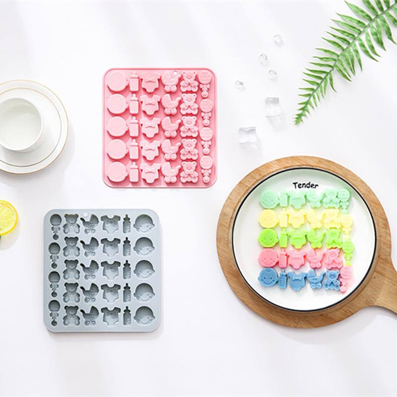 Baby Shower Chocolate Mold,Baby Onesie Silicone Mold Baby Bottle Cradles Mold,Bite Size Chocolate Candy Mold For Cake Cupcake