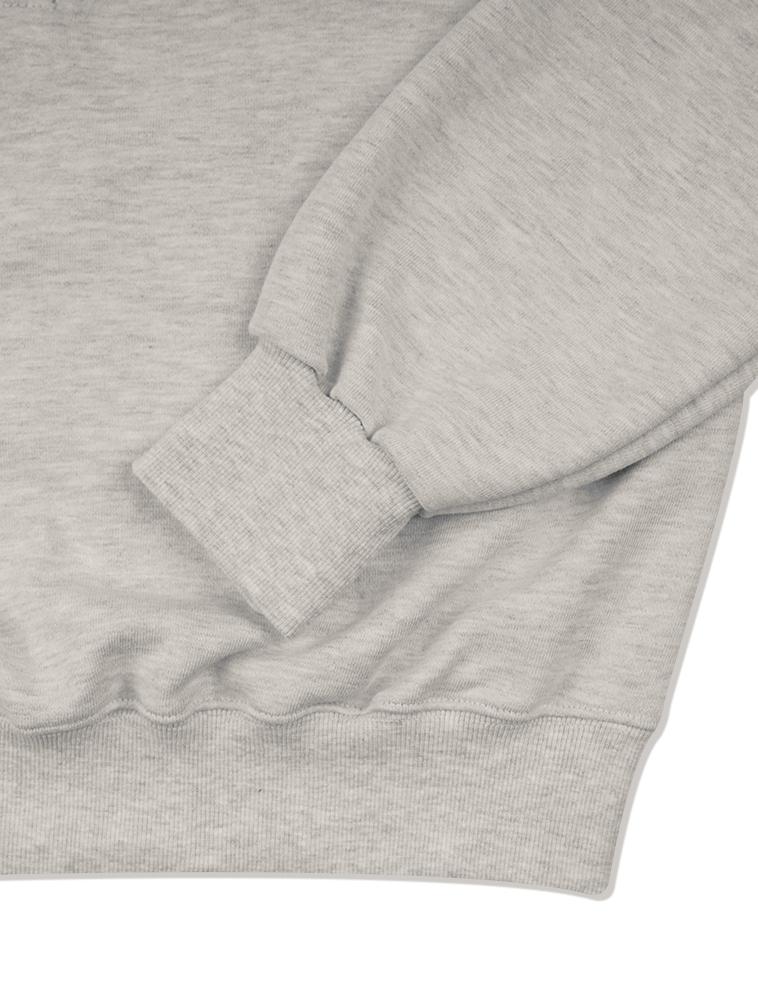 LA MAISON STUDIO Women'S Crop Classic Logo Embossed Embroidery Heavy Terry Henley Neck Oatmeal (Fcd3Ts708W)