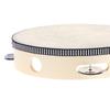 8" Hand Held Tambourine Drum Bell Birch Metal Jingles Percussion Musical Educational Toy