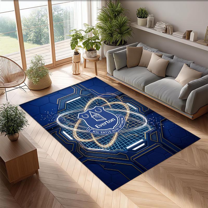 Tappeto in Velluto di Cristallo con Stampa Calcio Everton, Comodo Assorbente d'Acqua Antiscivolo Tappeto per Pavimenti Interni