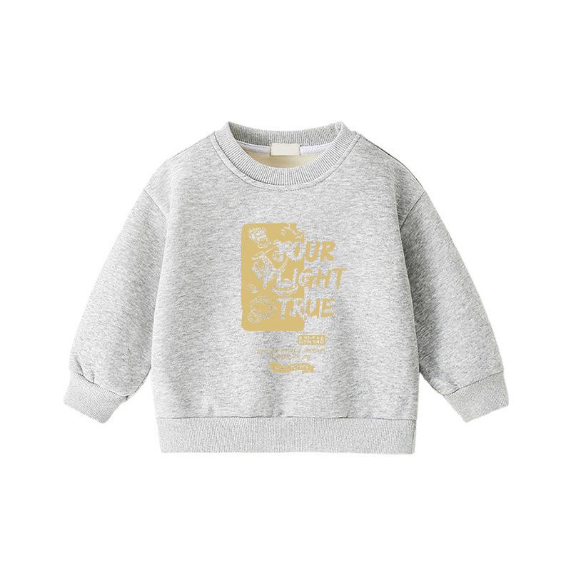 Children s Long-Sleeve Round Neck Hoodie with Velvet Lining - Japanese Cartoon Style Fashion for Medium & Large Kids 150cm