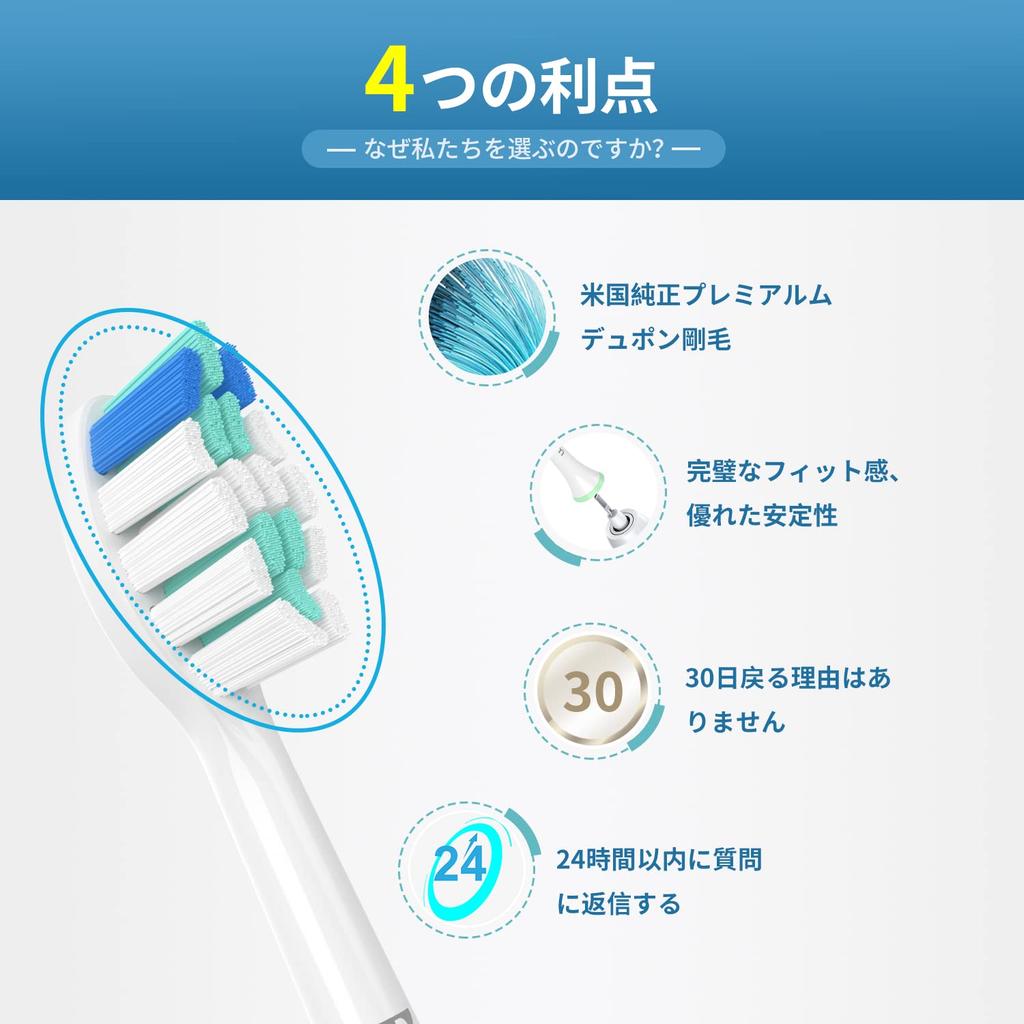 Senyum Electric Toothbrush Replacement Brush Sets for Philips Compatible Sonicare Replacement Brush Sets White Brush Sonicare, (8 Sets)