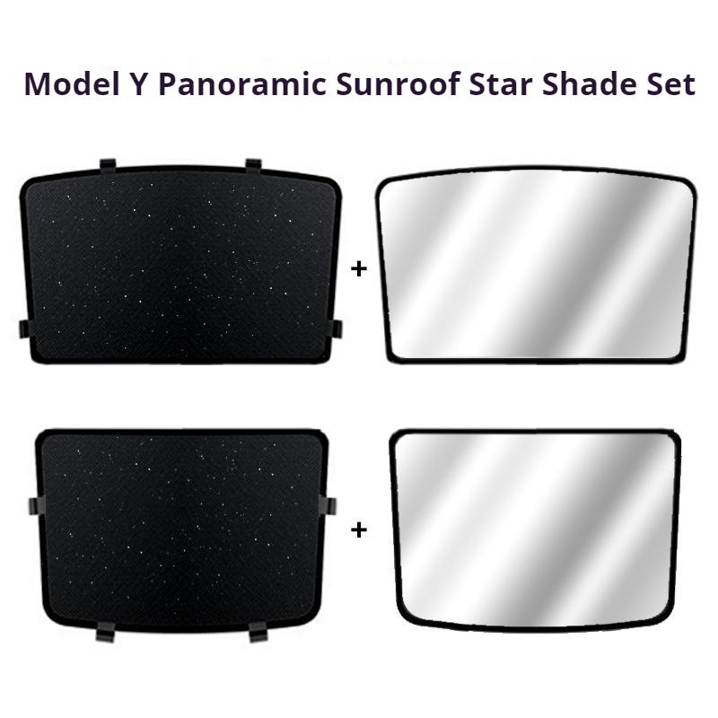For Tesla Model 3/Y Model 3 Highland Model Y Juniper 2025+ Ice Cloth Buckle Glass Roof Sunshade Car Front Rear Sunroof Skylight