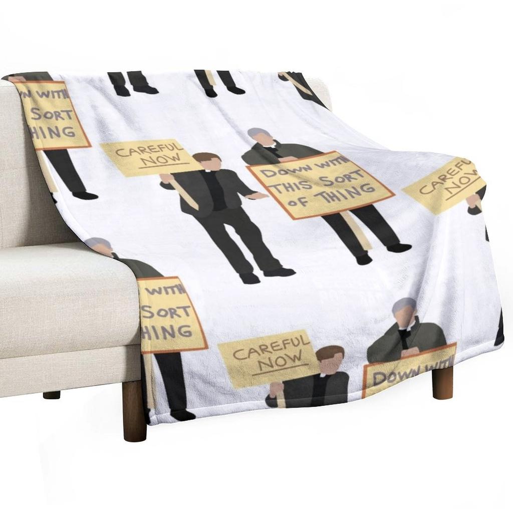 Father Ted Careful Now Quote Throw Blanket Luxury Designer Cute Personalized Gift Travel Blankets