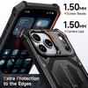 Heavy Duty Armor Shockproof Case For iPhone 12 13 14 15 16 Plus 16e Air 17 Pro Max TPU Plastic Metal Stand Magnetic Phone Cover
