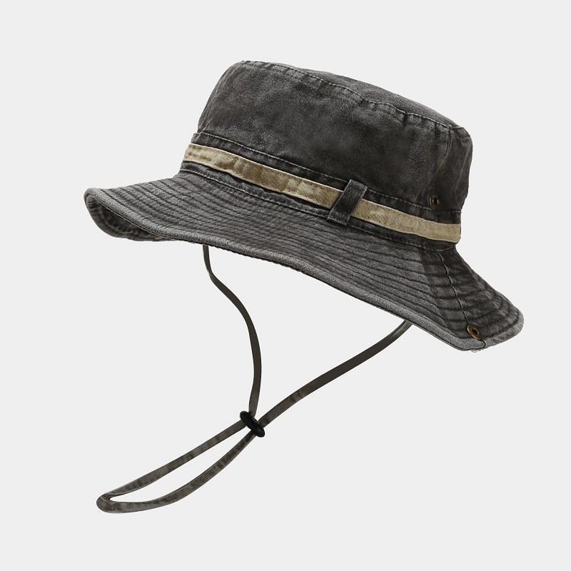 Unisex Washed Cotton Wide Brim Sun Hat Fishing Hiking Outdoor Activities Fall