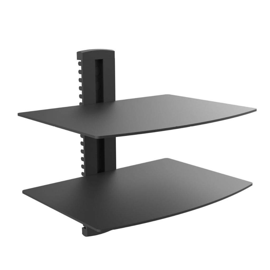 Floating Entertainment Center Shelf 2 Tier Strong Load Bearing Space Saving Wall Mount TV Shelf for Home