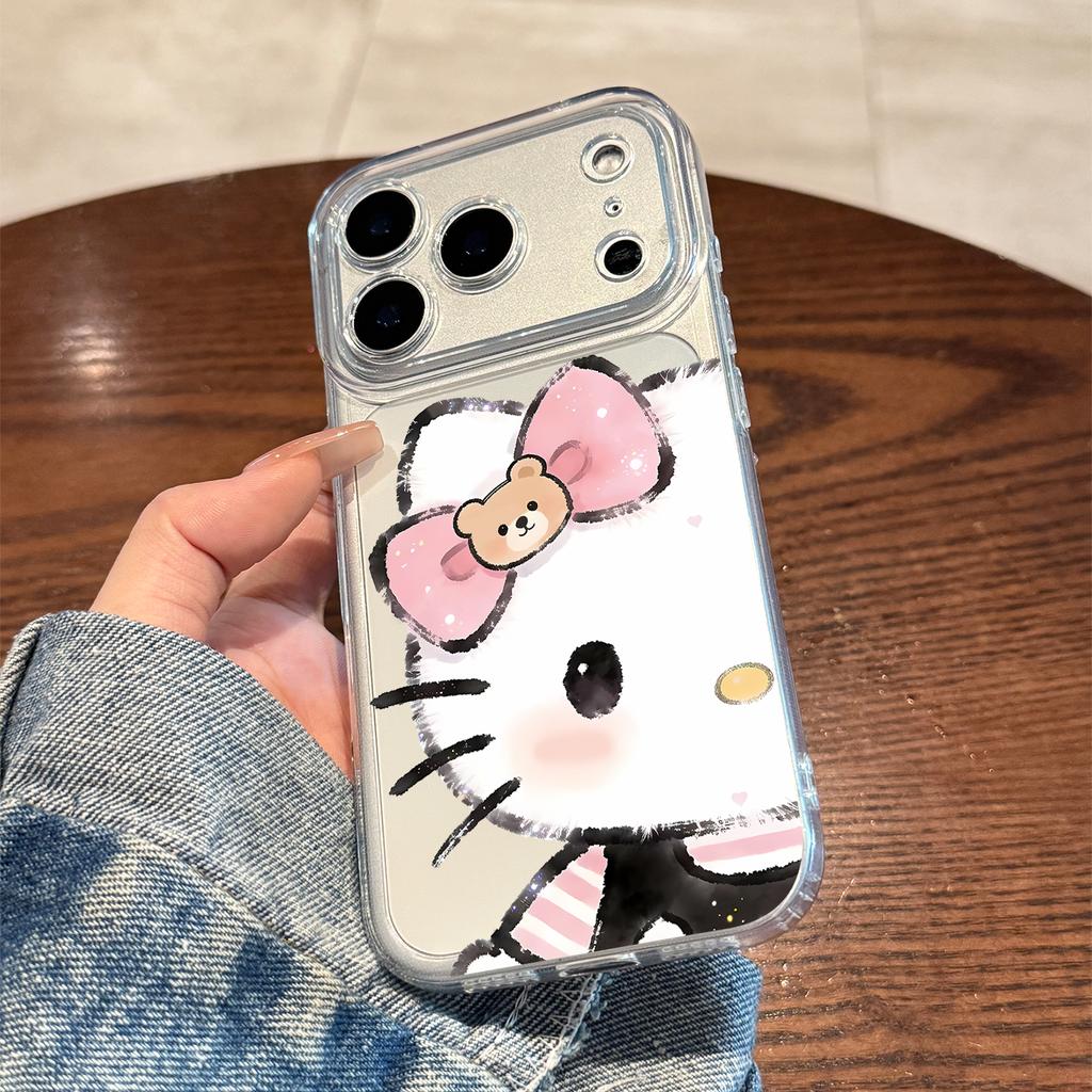 Applicable to Apple 17promax mobile phone case, new iPhone16 cute kt cat 15 transparent 14 premium sense cover