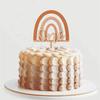 1pc Wooden One Birthday Boho Rainbow Style Cake Topper Boho Rainbow Party Decoration 1st First Birthday Decoration