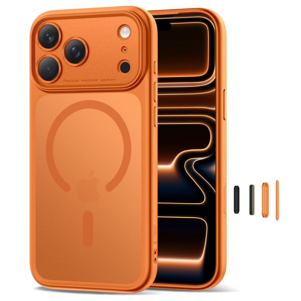 Skyddande fodral case för iPhone 17 Pro Max Magpeak Magsafe CC - matt orange