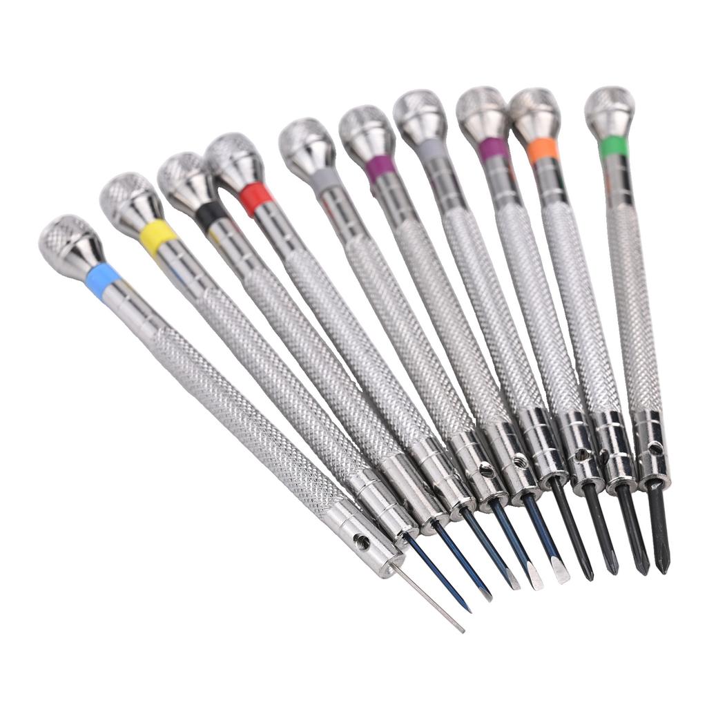 Repair Kit with 10 Screwdrivers for Watchmakers and Technicians Specializing in Small Scale Device Maintenance
