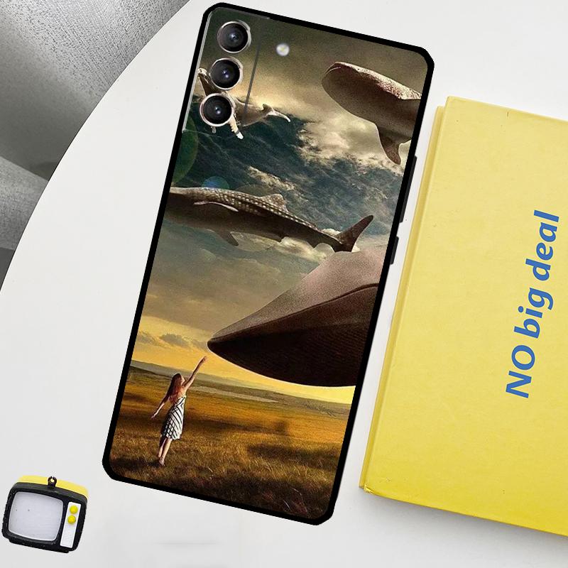 Flying Whale Magical Phone Case For Samsung Galaxy S25 Ultra S20 S21 S22 S23 Plus S9 S10 S25 FE S24 Ultra Cover