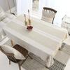 Waterproof Cotton Tablecloth With Fringe Trim Modern Rectangular Dining Cover Kitchen Caf Picnic