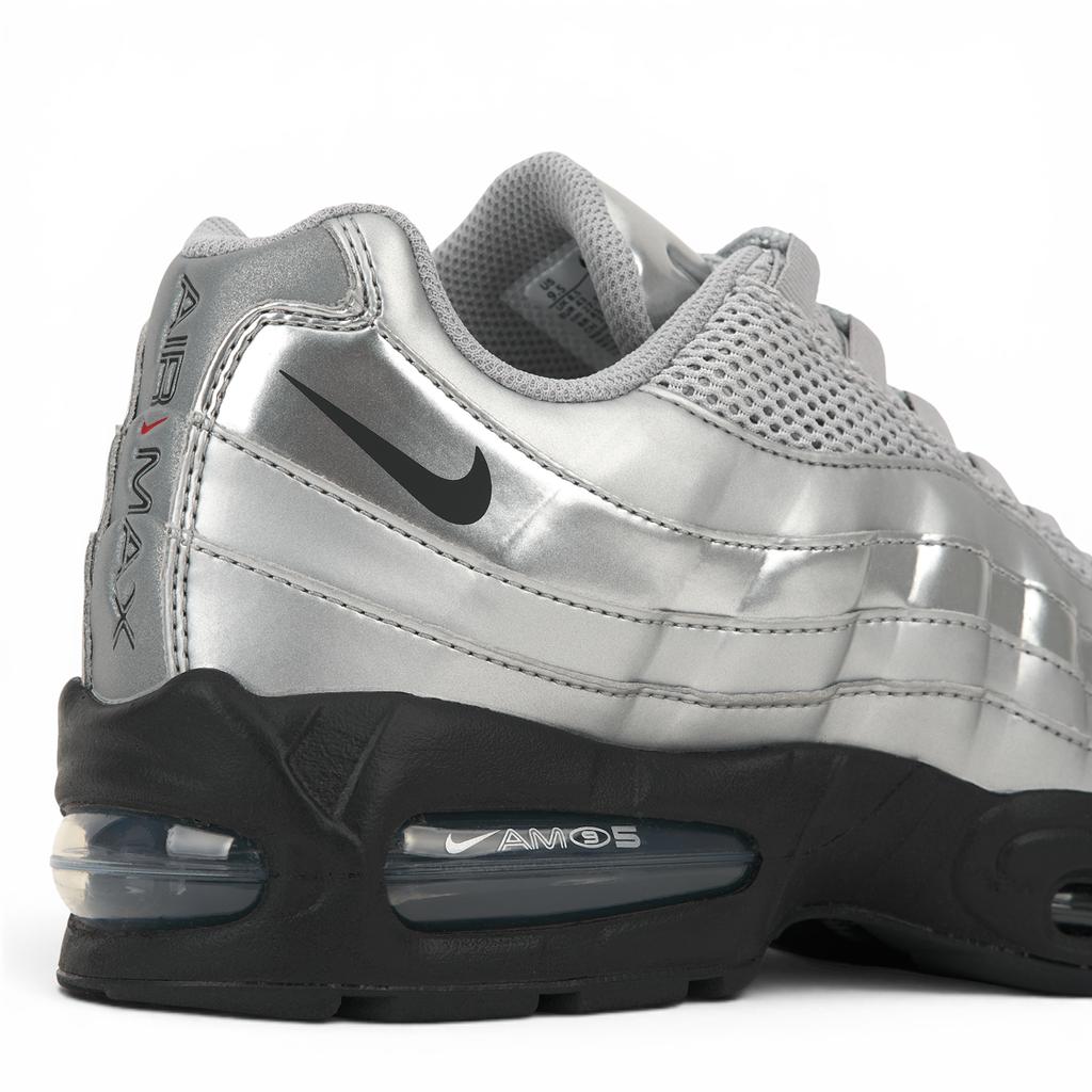 Nike Air Max 95 SE Big Bubble - Total 90 Metallic Silver Unisex Sneakers Black IB6830-002