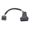 Usb 3.0 20-pin hann til USB 2.0 9-pin hovedkortheader hunn adapterkabel