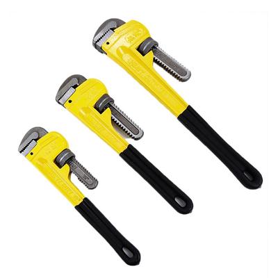 Multi-Purpose Pipe Pliers Labor-saving Black&Yellow Water Pipe Pliers Water Pipe Self-Tightening Pliers Pipe Wrench Universal