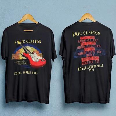 T-shirt vintage a 2 lati del tour di Eric Clapton, maglietta con autografi "For The Memories"