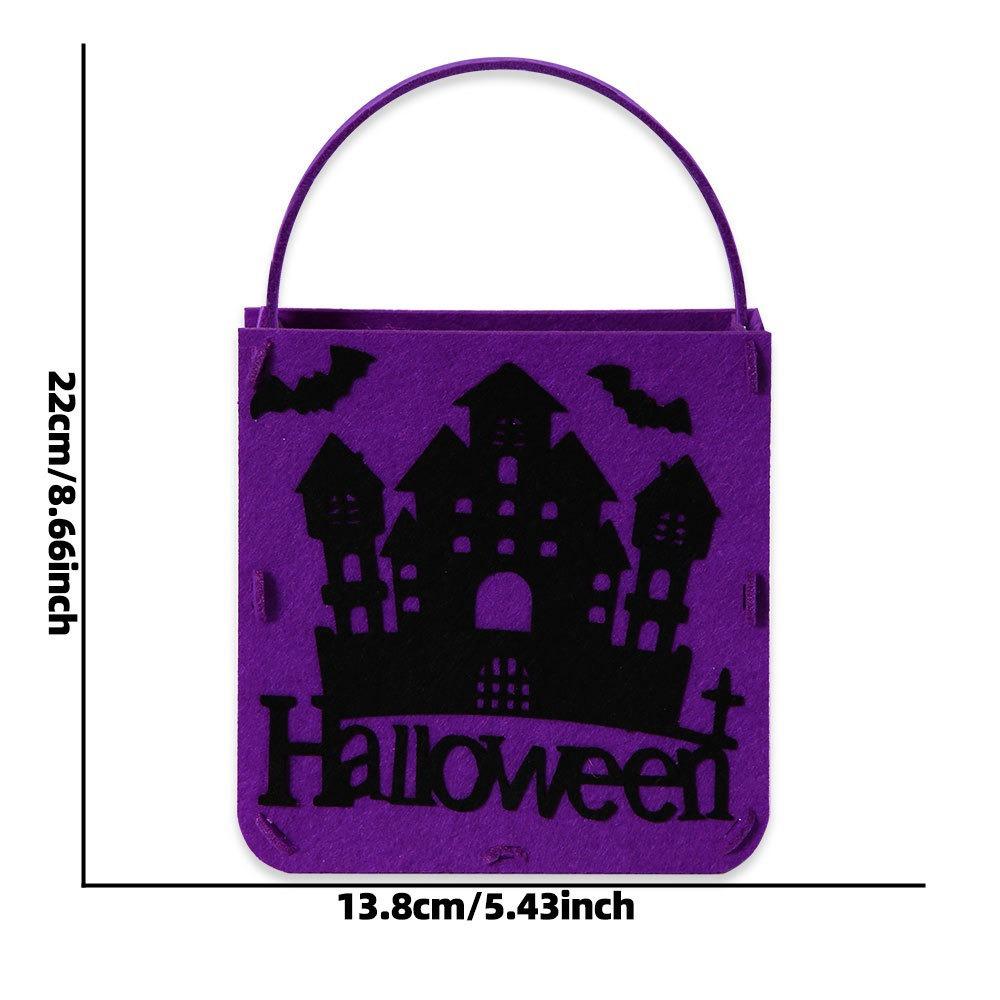 Felt Material Halloween Trick-or-Treat Bag Handheld Size Non-woven Tote Goody Bags Stereo Design Classic Elements