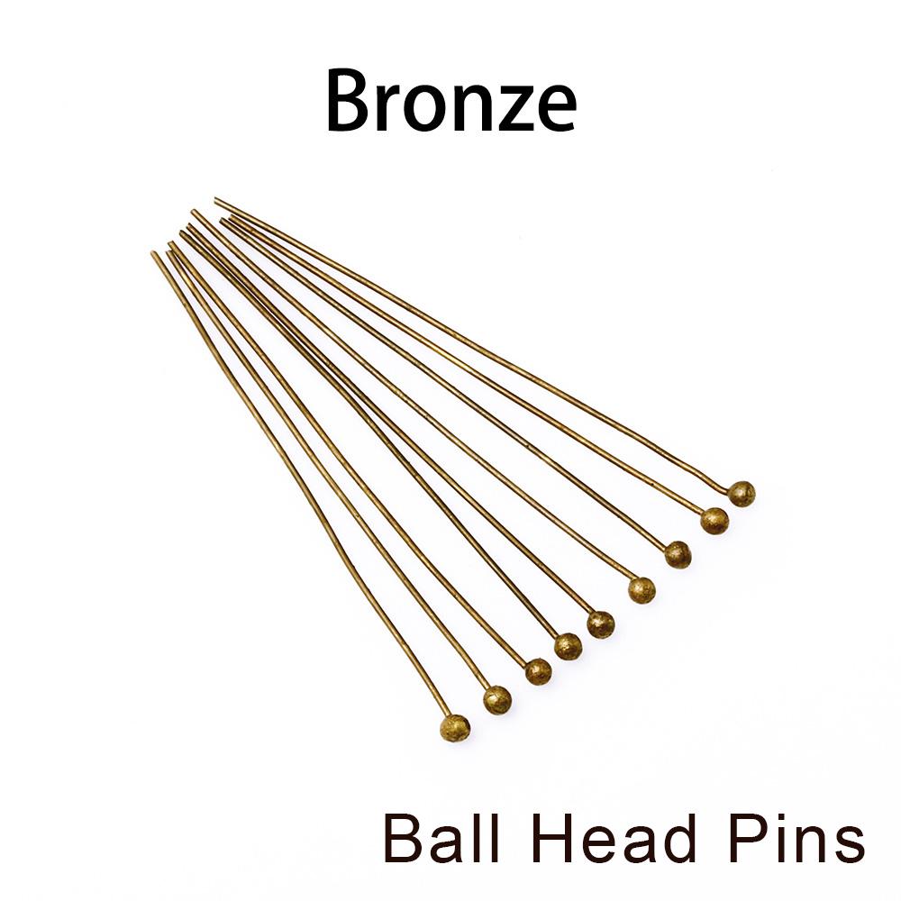 200Pcs/lot 10-50mm Flat Head Ball Head Eye Head Pins Connectors For Necklace Pendant DIY Jewelry Making Accessories Supplies