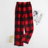 Women's Elastic Waist Plaid Fleece Pajama Pants Loose Fit Sleep Pants For Loungewear