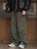 JYL Men's Cargo Jeans  Vintage Army Green Vibe Loose Straight Denim Pants