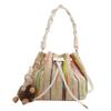 Stylish White Bucket Bag For Women Featuring Unique Ethnic Design Ideal For Spring