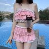 Bikinisett for kvinner Kawaii jentete design Ømt tenåringer Slank Chic Strand Enkel Feminin Daglig Volanger Japansk Stil Kul Sexy
