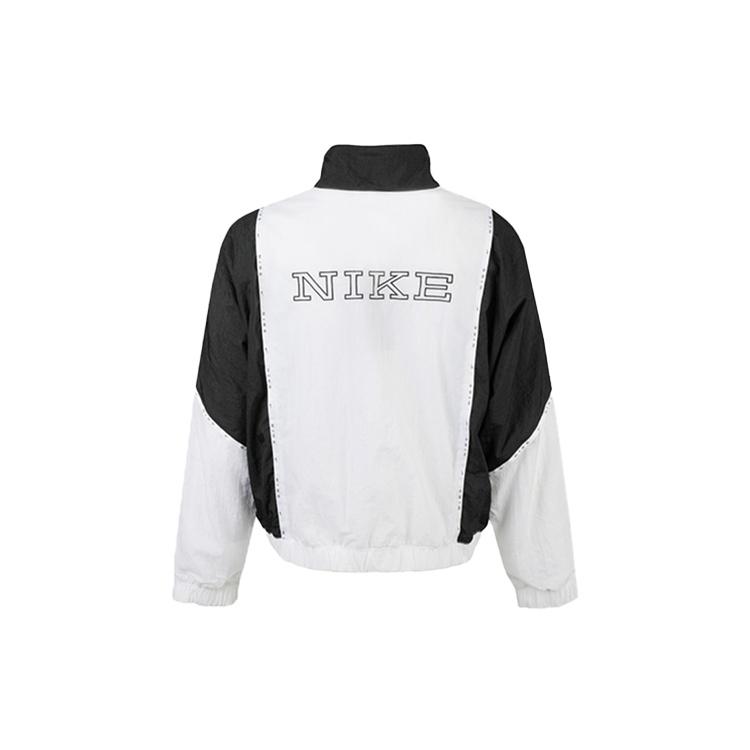 (WMNS) Nike Sportswear Full-length zipper Cardigan Splicing Contrasting Colors Woven Jacket White Women s CJ3686-100 M