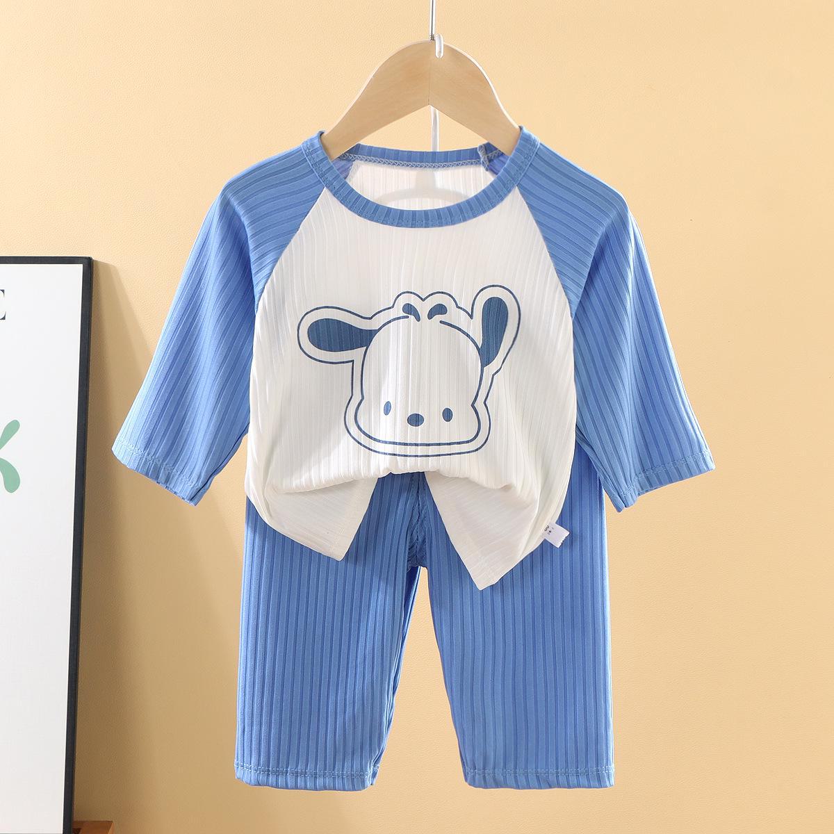 

Summer Kids Cartoon Pajamas - Short Sleeve, Breathable for Boys and Girls 5193 80cm