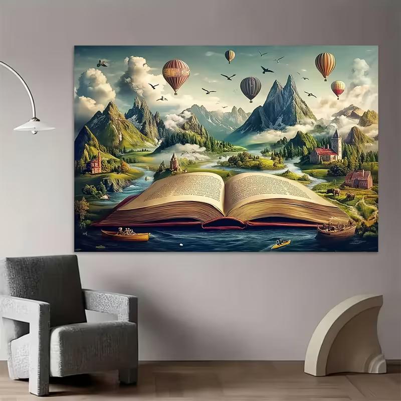 2D Magical Storybook Backdrop Mountain Landscape Photography Background