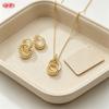 Bijouterie Joyeria Bisuterias Oro  18K Gold Plated Brass Zircon Earrings and Necklaces Sets Women's Fashion Jewelry Set