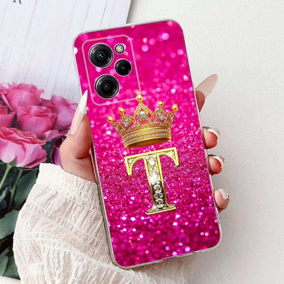 For Xiaomi Poco X5 Pro PocoX5 Fashion Crown Letter Phone Case For Poco X 5 X5Pro 5G Soft Silicone TPU Cases