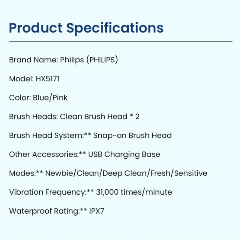 Philips Electric Toothbrush DiamondClean 3 Series HX5171 Electric Toothbrush