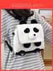 Zaino in Tela Panda per Ragazze con Ricamo Compatta Borsa da Viaggio per Studenti