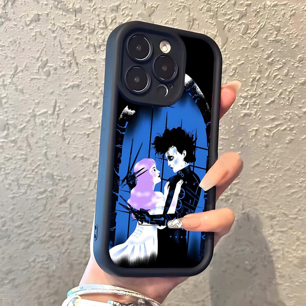 Retro Edward Scissorhands Phone Case For IPhone 17 Pro Max 16 15 14 Pro Max IPhone 13 Pro Max 11 Plus Silicone Cover