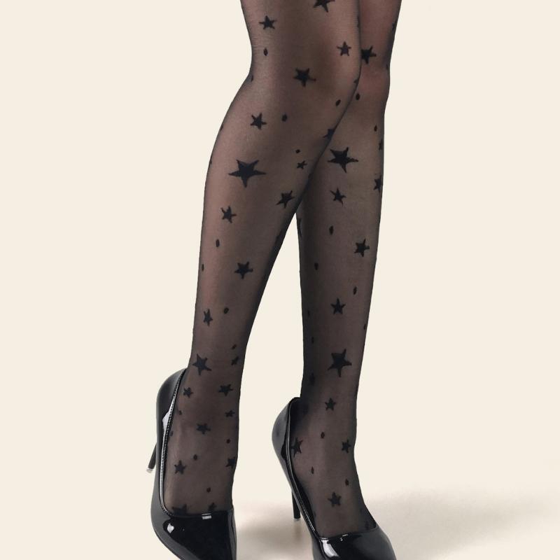 Thin Star Embroidery Pantyhose Cute Pattern Tights for Women Fashion Stockings Perfect For Layering Outfits