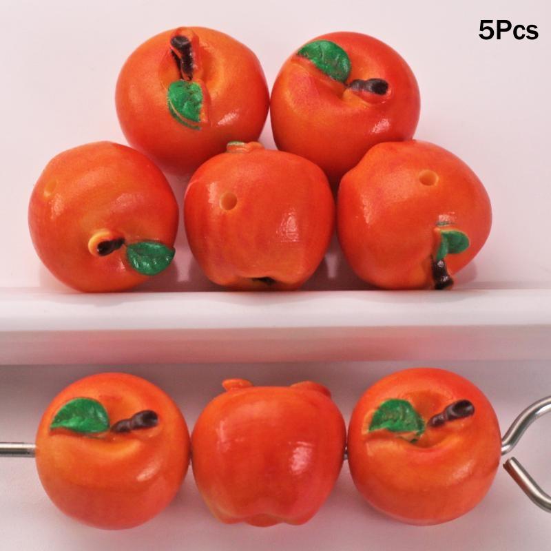 3D Simulated Fruit Resin Pendants 5Pcs Fun Fruit Charms for DIY Party Favors Earring Bracelet Jewelry Making Crafts