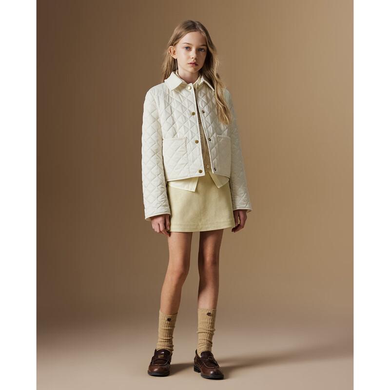 ELLE KIDS Girls' Retro Barn Style Quilted Winter Jacket